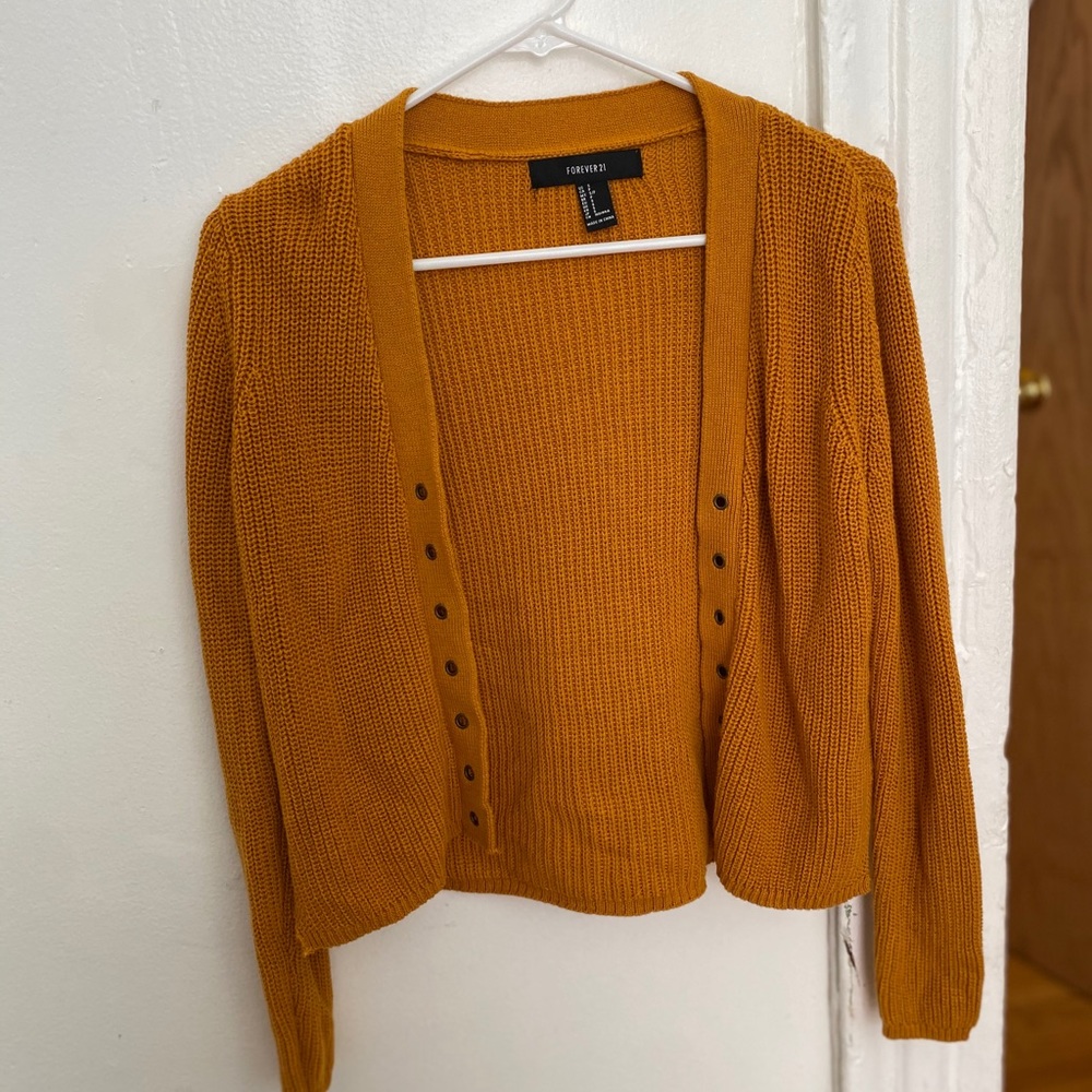 mustard cardigan